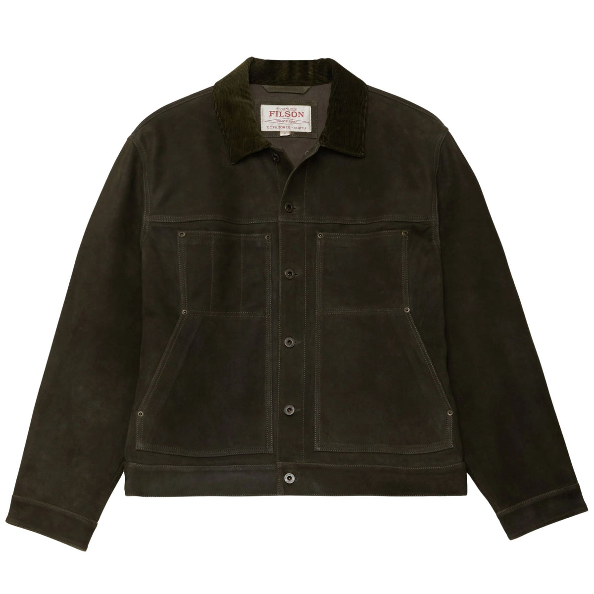 Filson Waxed Suede Short Cruiser - Otter Green