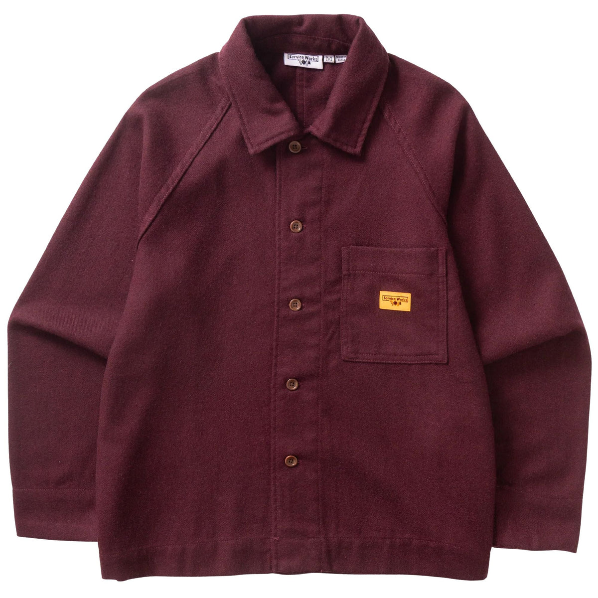 Service Works Flannel FOH Overshirt - Burgundy