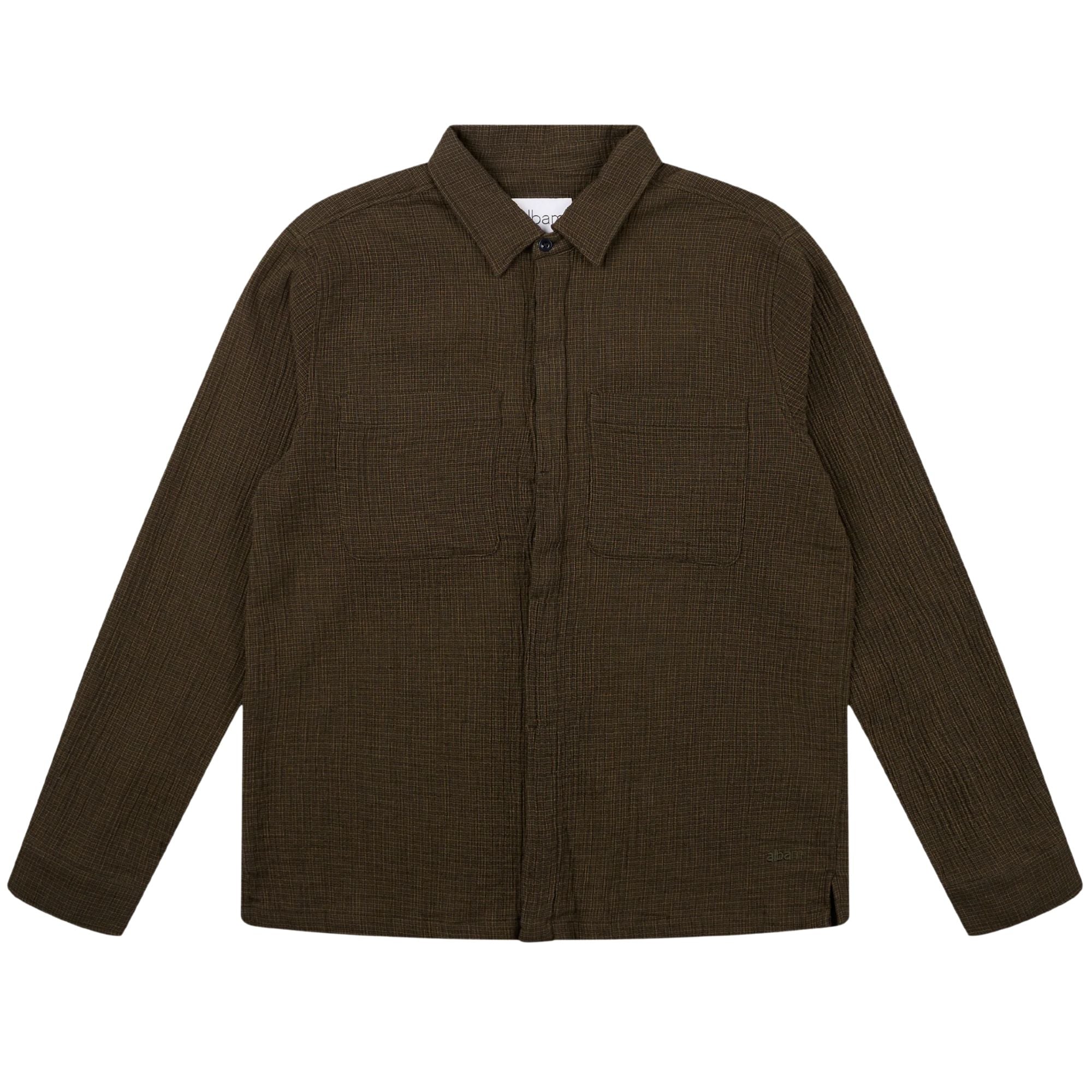 Albam Islington Check Pocket Shirt - Dark Khaki