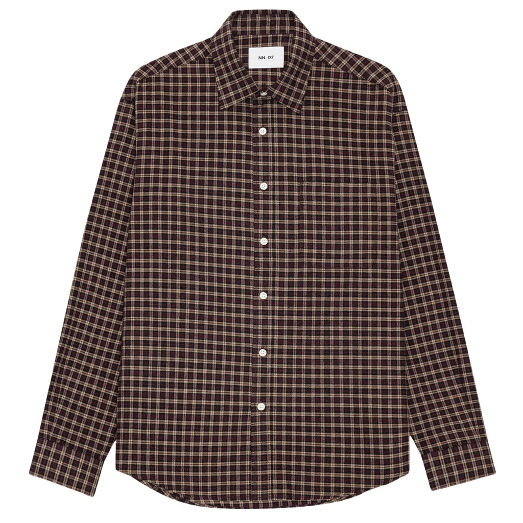NN07 Deon Shirt - Bordeaux Check