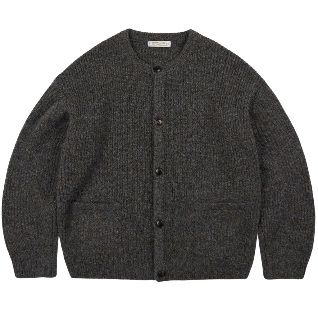Frizmworks Brushed Wool Round Cardigan - Brown