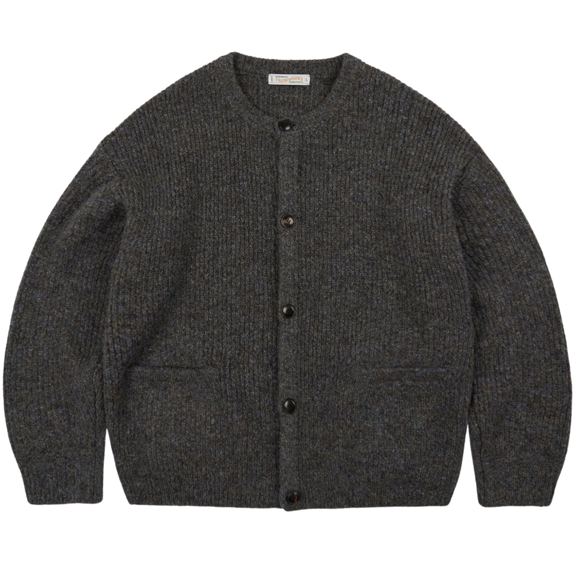Frizmworks Brushed Wool Round Cardigan - Brown