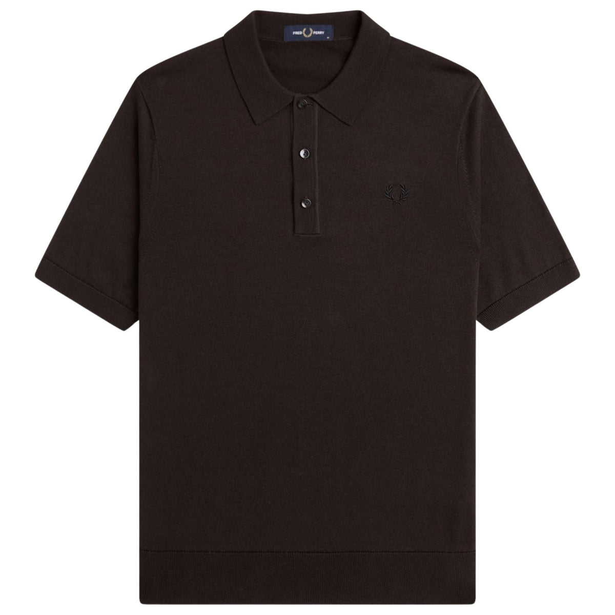 Fred Perry Cotton Knitted Shirt - Rich Brown