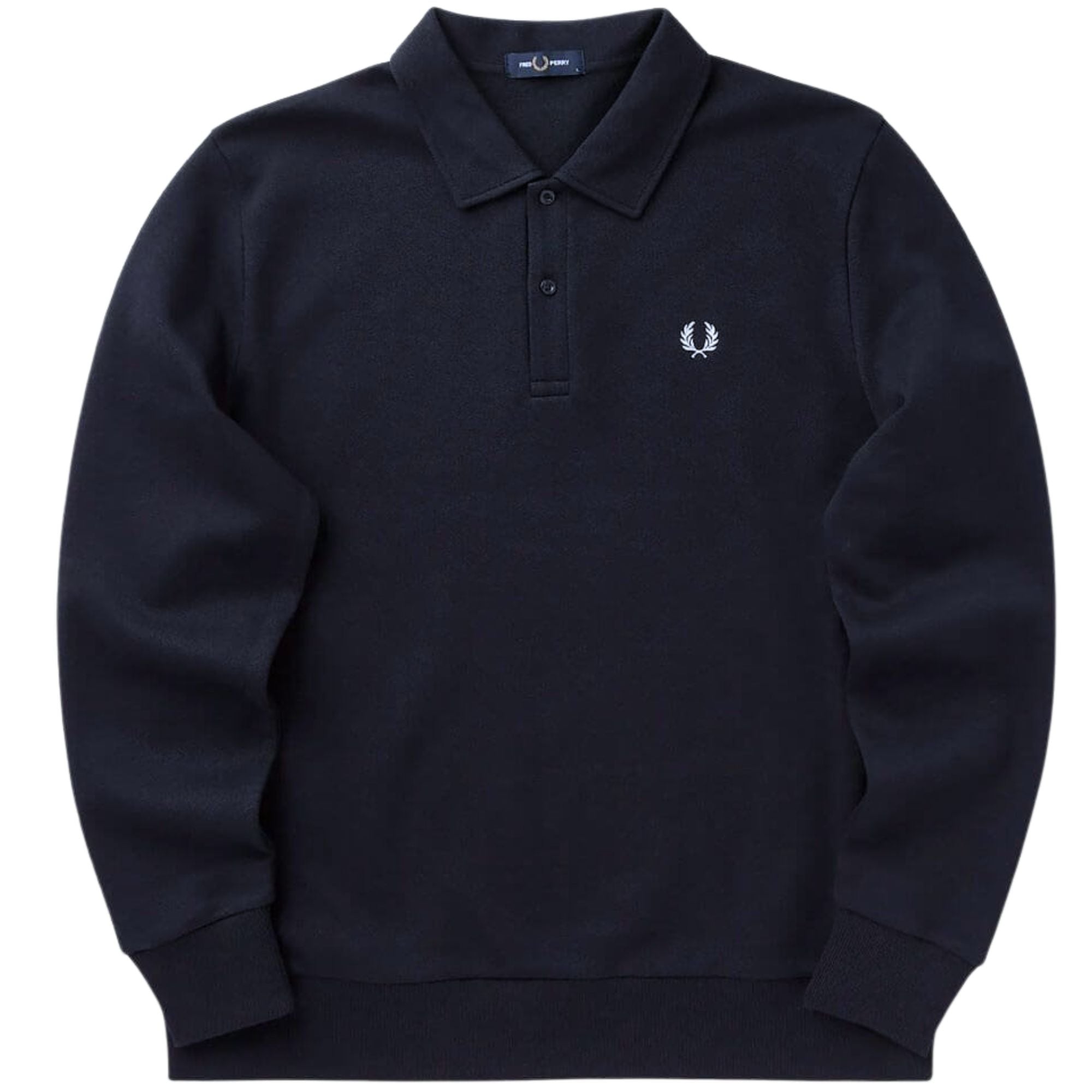 Pique Collared Sweatshirt - Navy