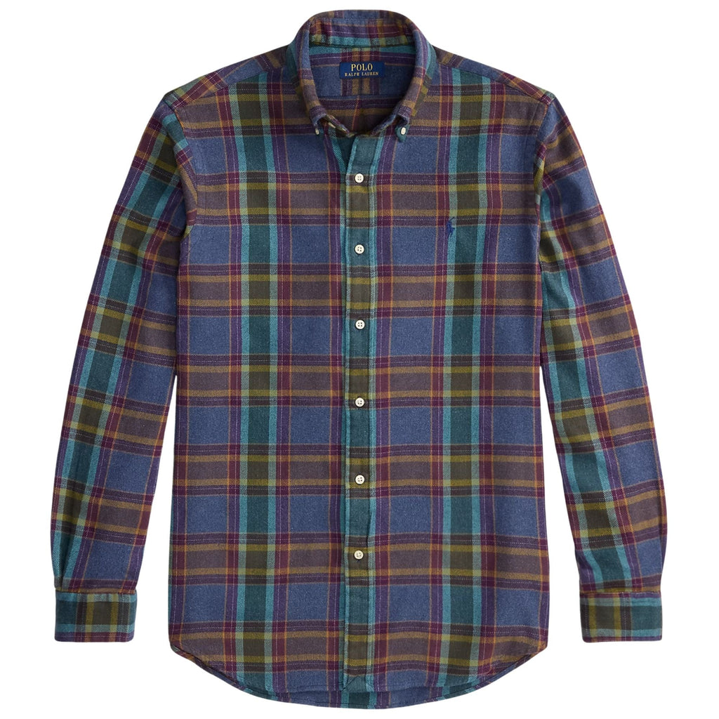 Polo Ralph Lauren Custom Fit Plaid Flannel Shirt - Blue Purple Heather