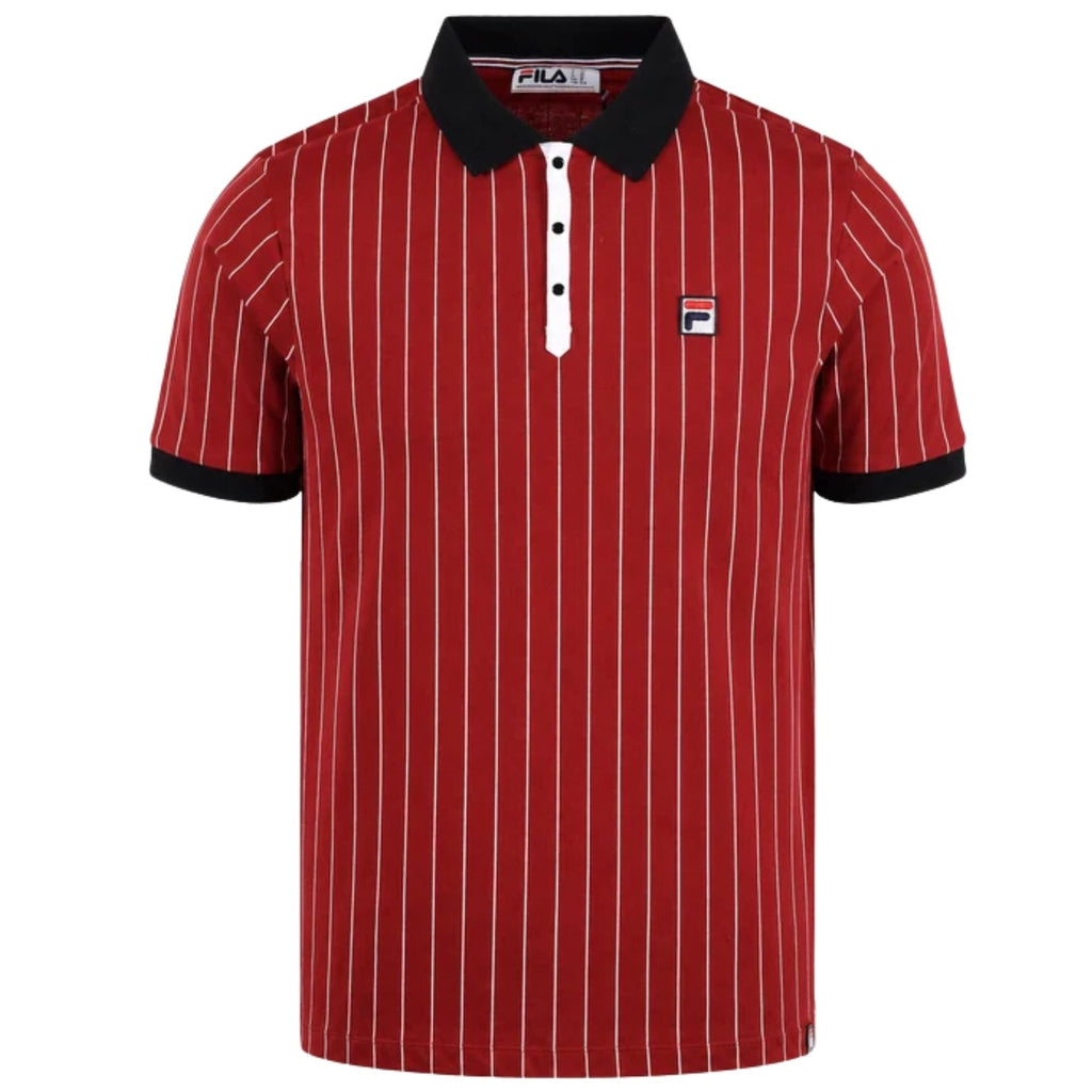Fila Vintage BB1 Classic Vintage Striped Polo Shirt - Sun Dried Tomato