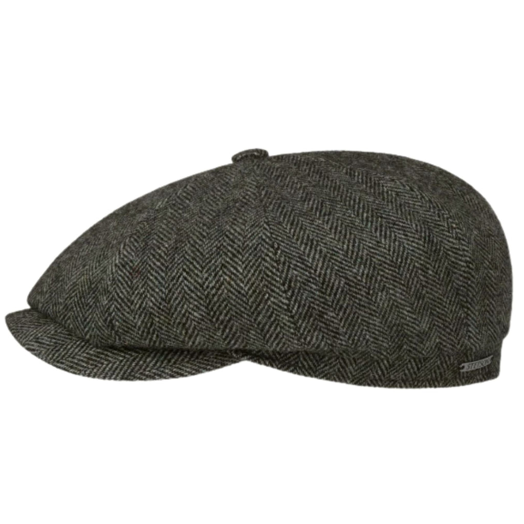 Stetson Hats Hatteras Classic Wool Flat Cap - Grey/Black