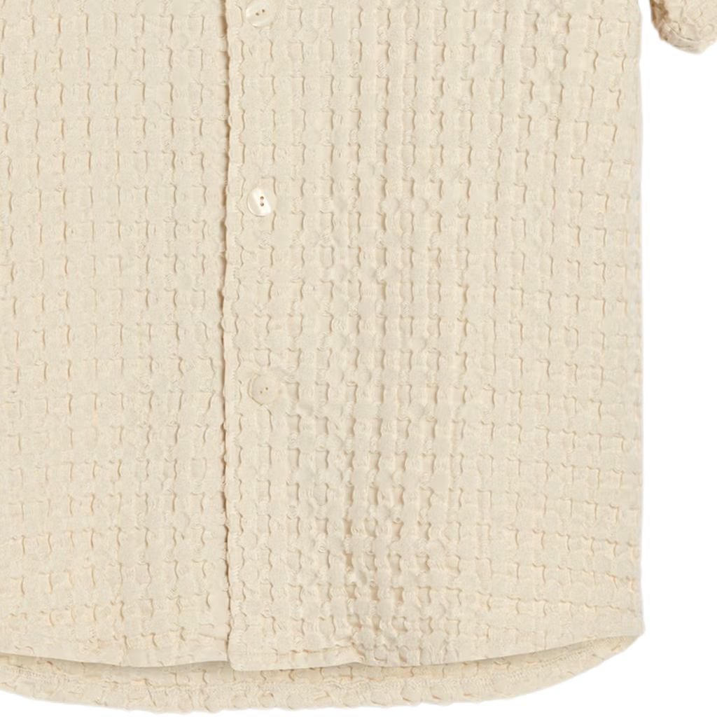 OAS Company Cuba Waffle Shirt - Ecru