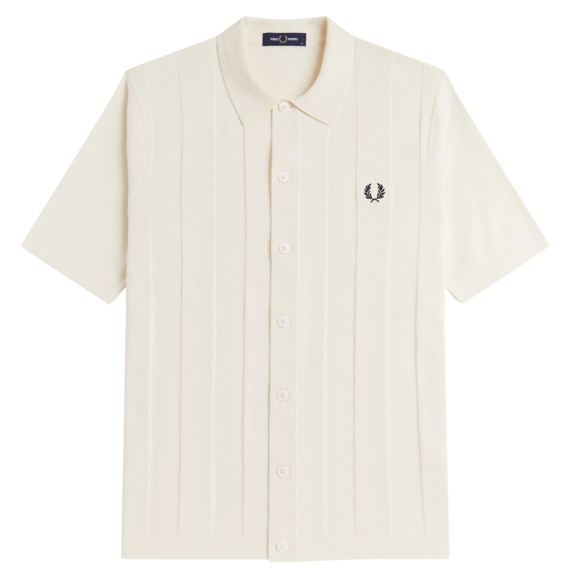 Fred Perry Tonal Vertical Stripe Shirt - Ecru