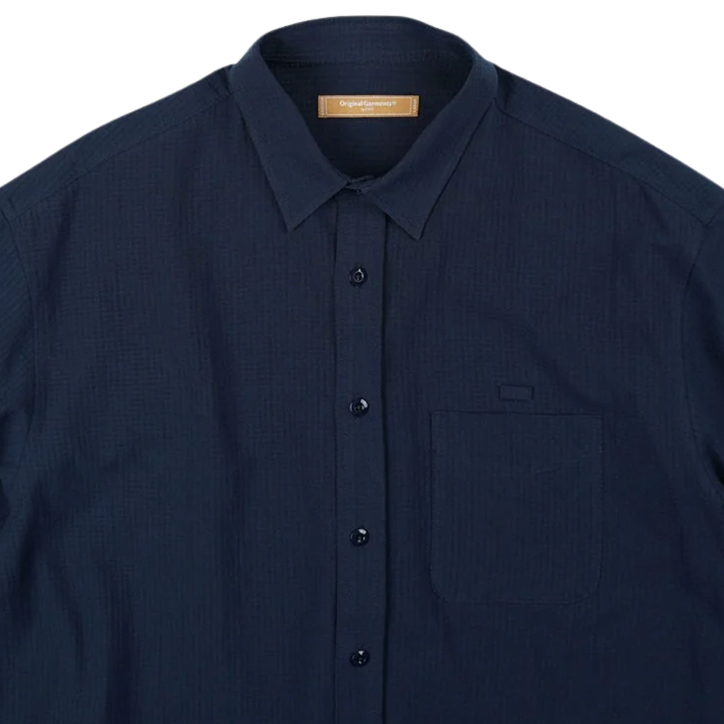 FrizmWORKS OG Dobby Weave Seersucker Half Shirt - Navy