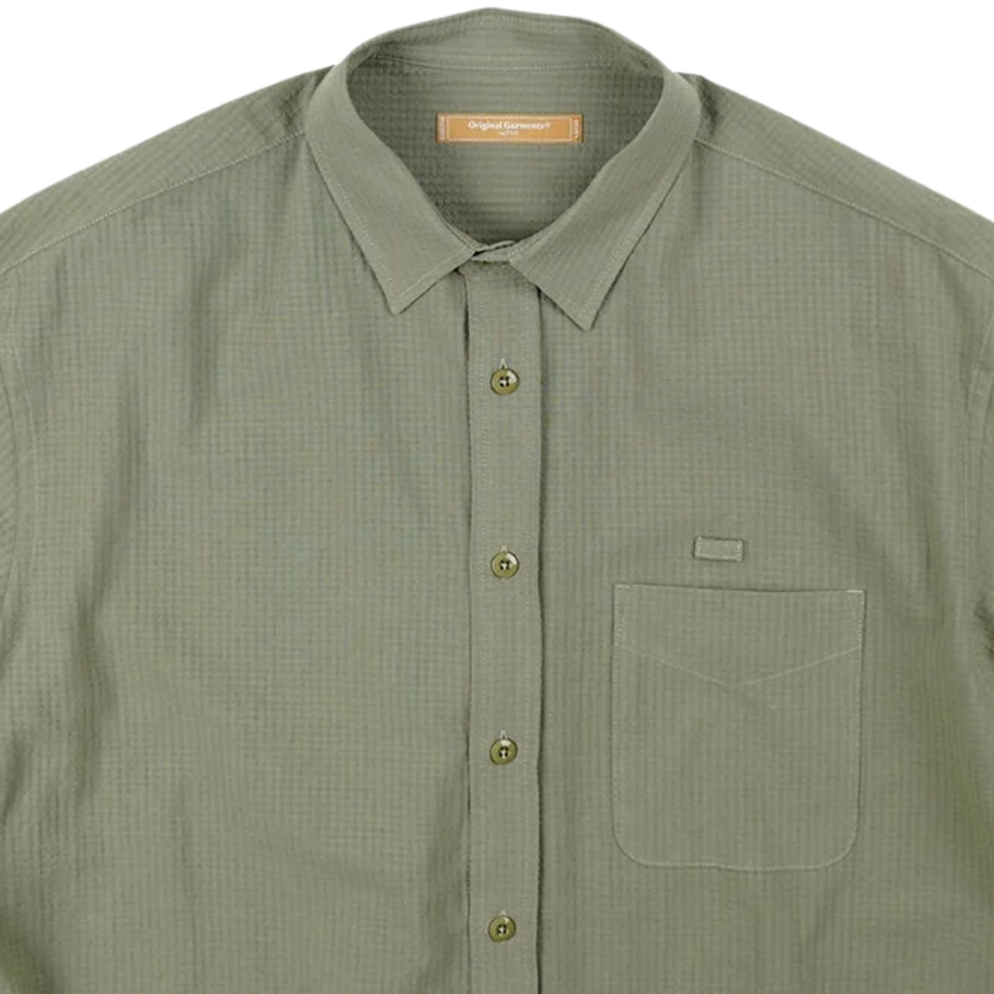 OG Dobby Weave Seersucker Half Shirt - Olive