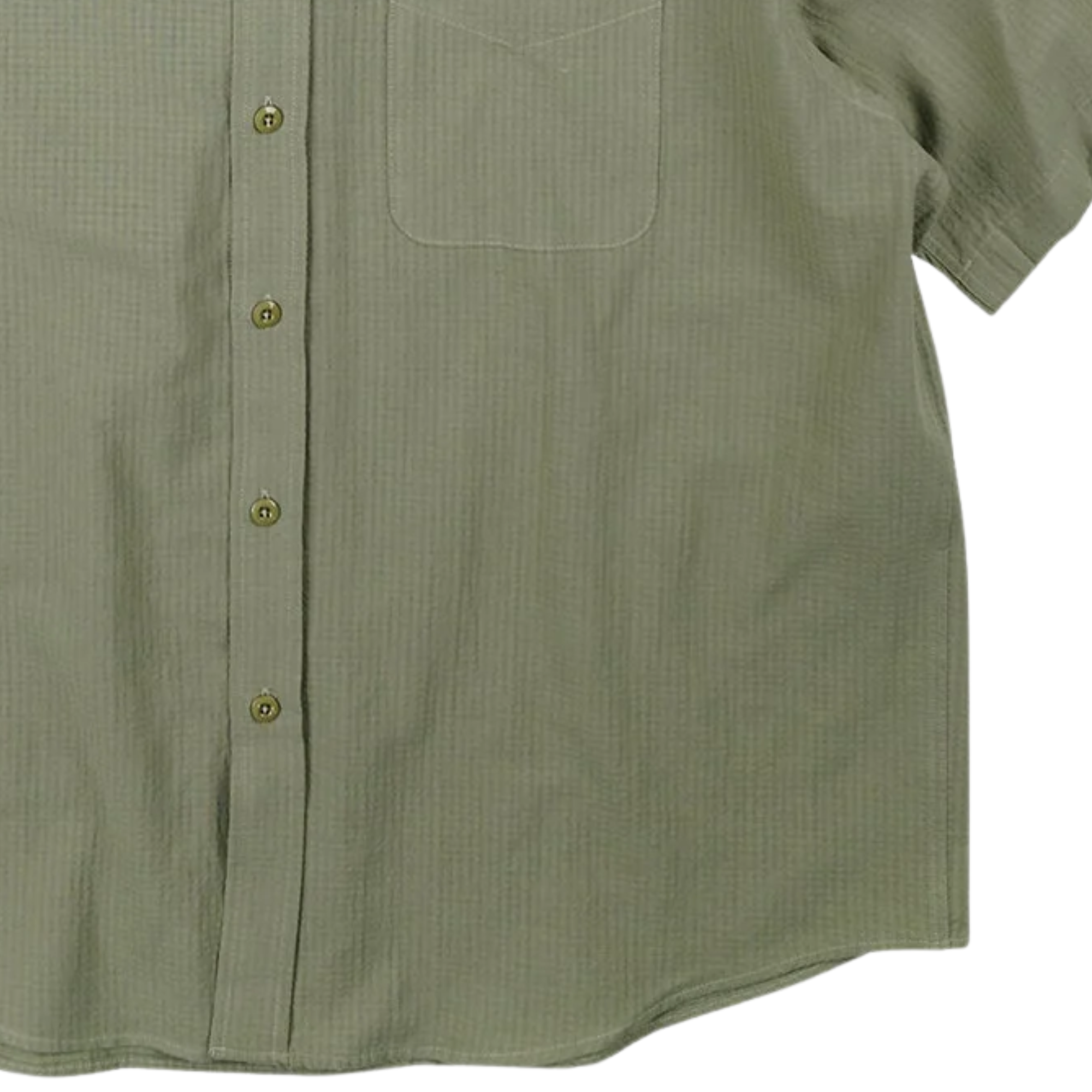 OG Dobby Weave Seersucker Half Shirt - Olive