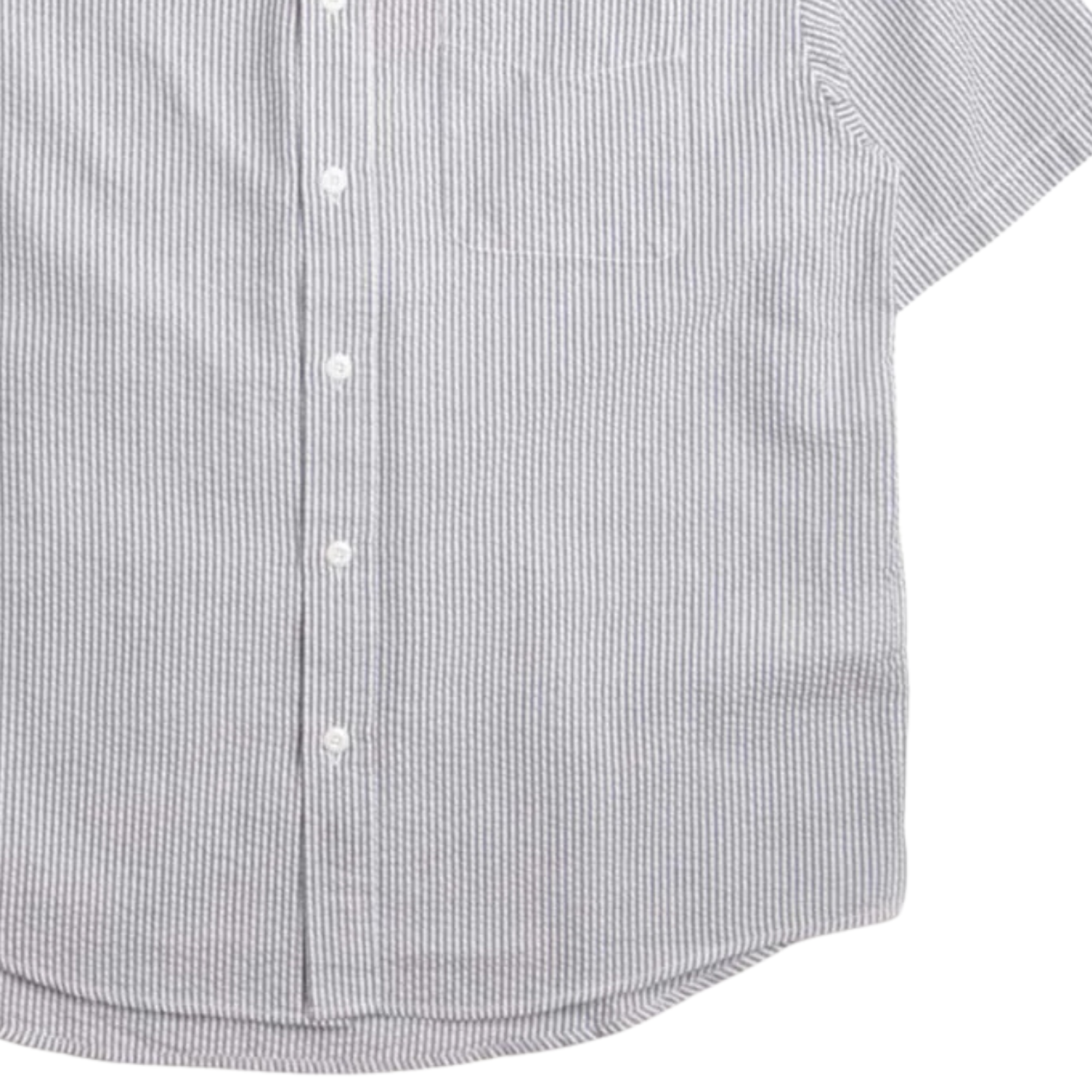 OG Stripe Seersucker Half Shirt - Black