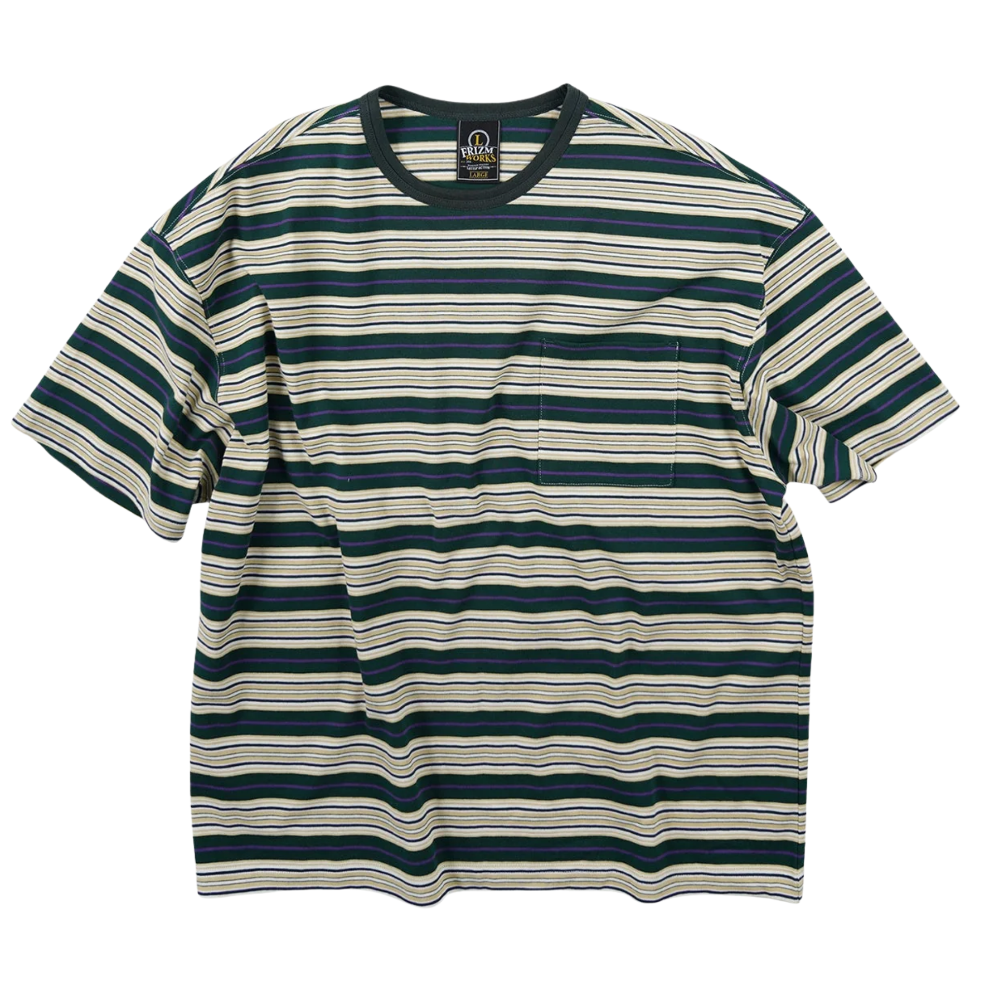 Horizon Stripe Half T-Shirt - Dark Green