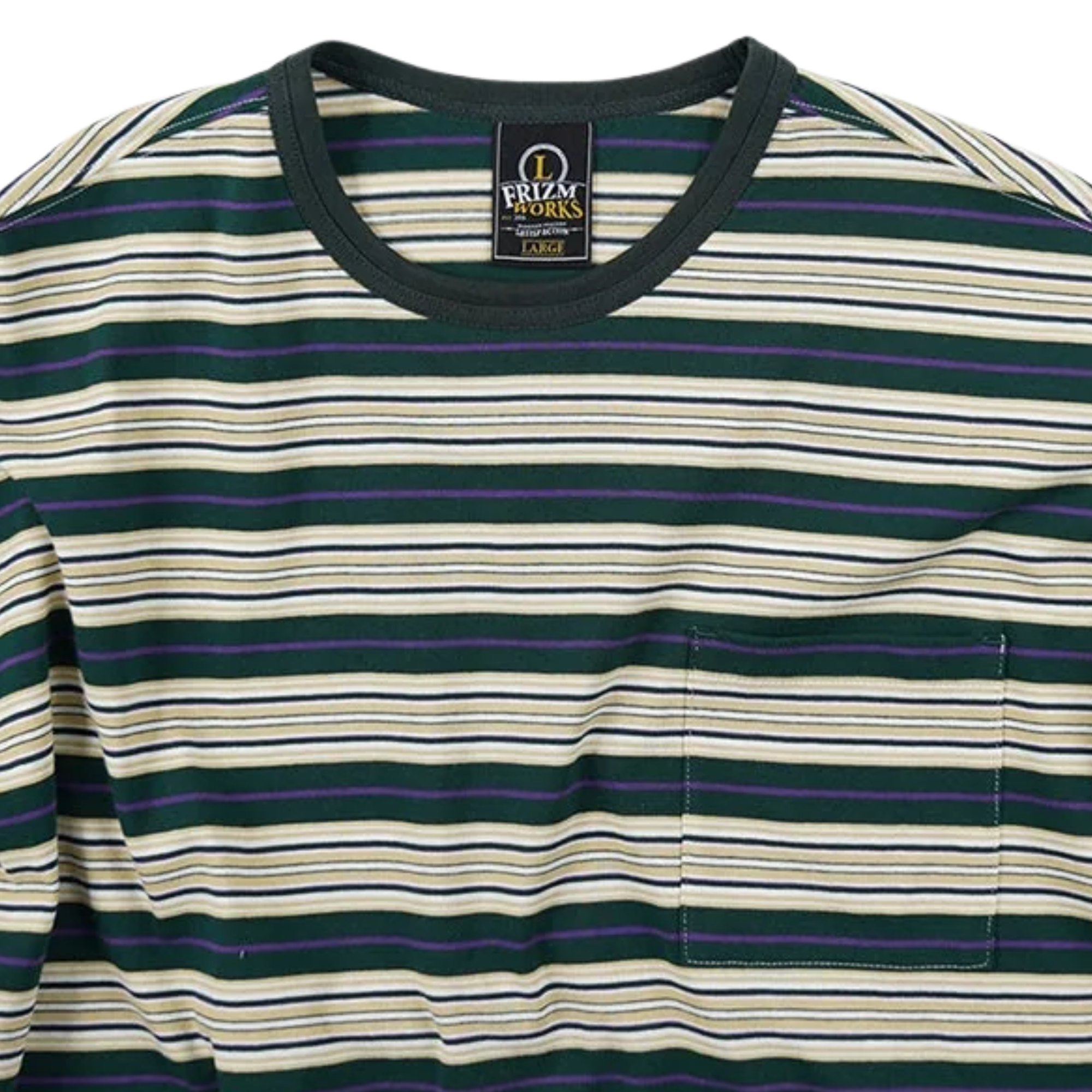 Horizon Stripe Half T-Shirt - Dark Green