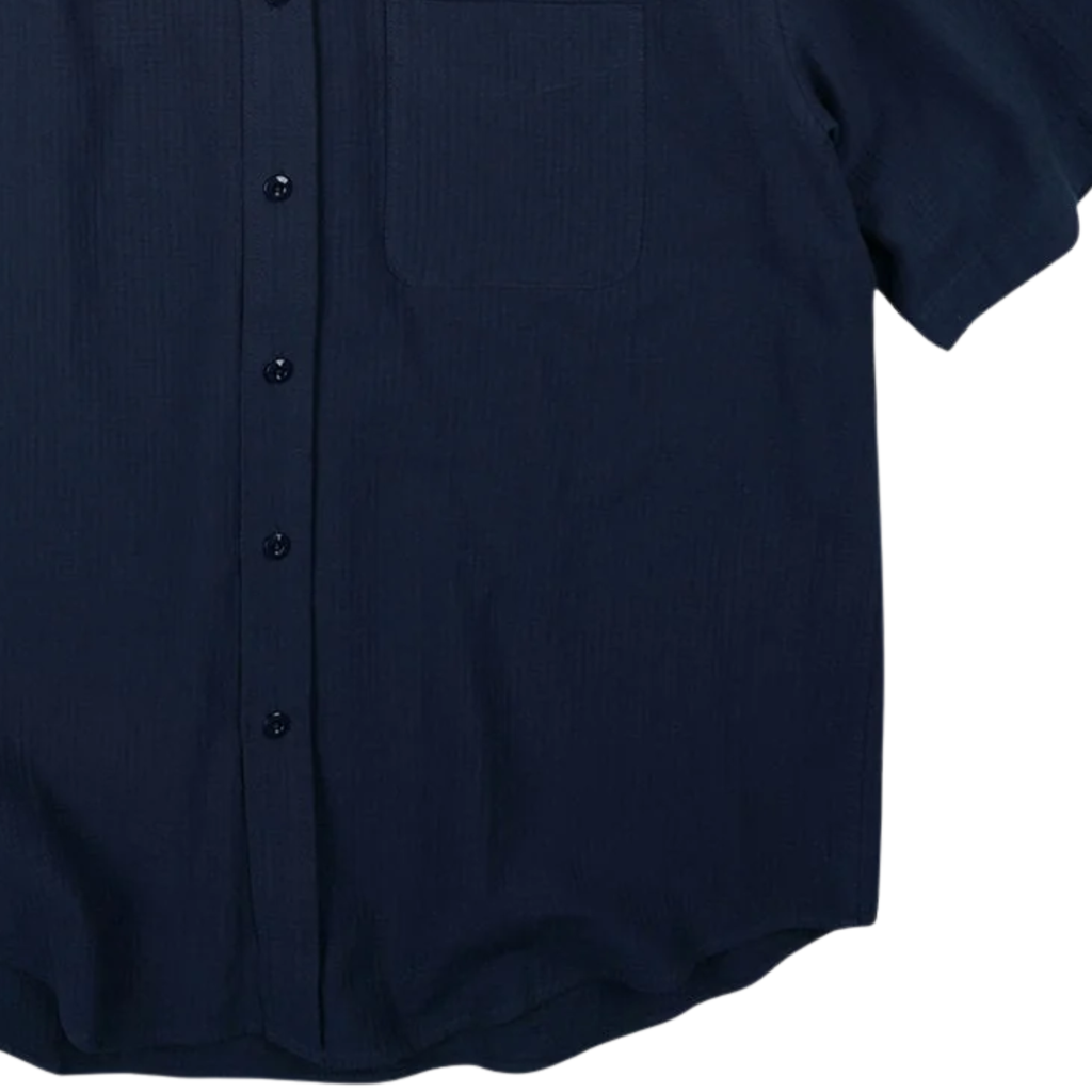 FrizmWORKS OG Dobby Weave Seersucker Half Shirt - Navy