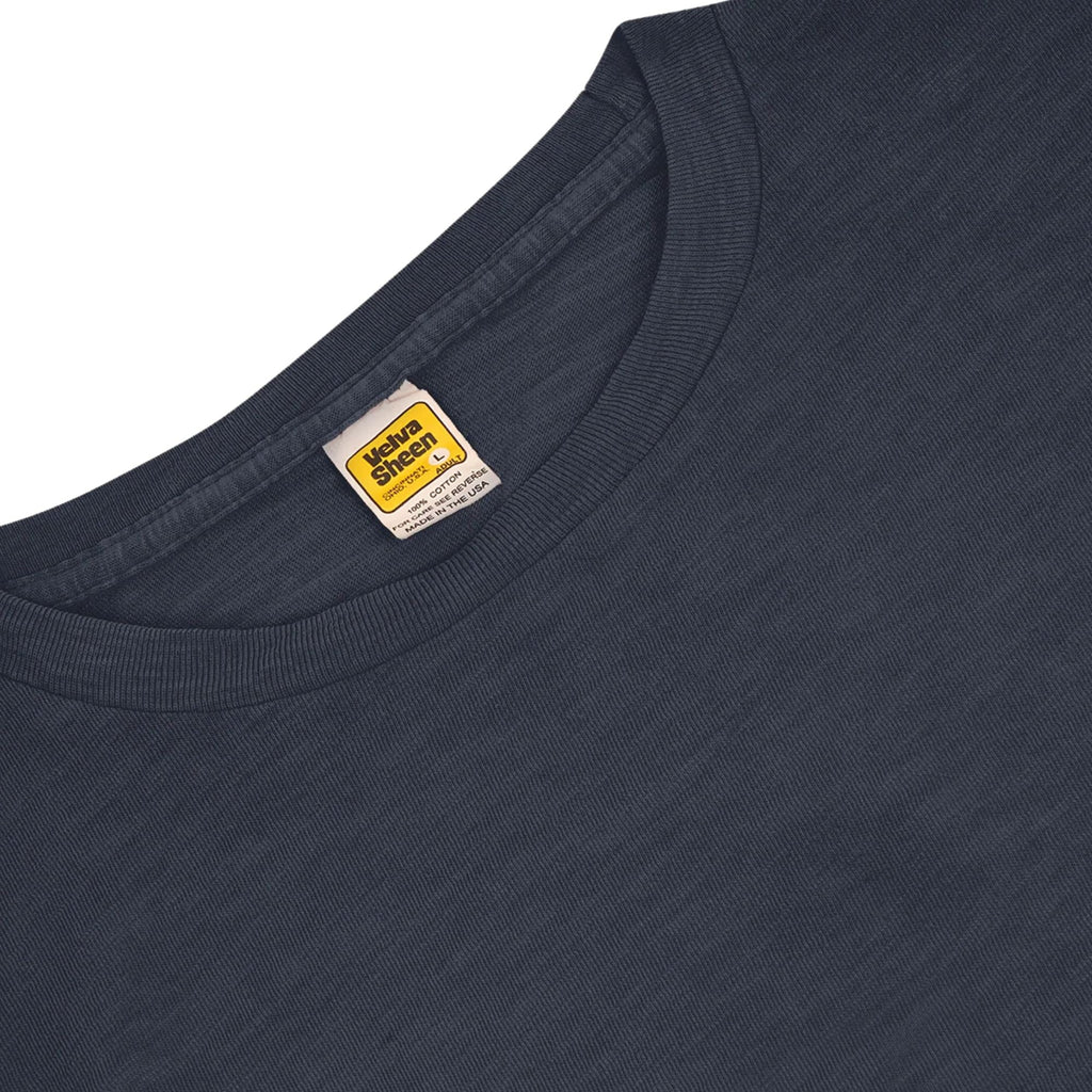 Velva Sheen Rolled Short Sleeve Crew Neck T-Shirt - Navy