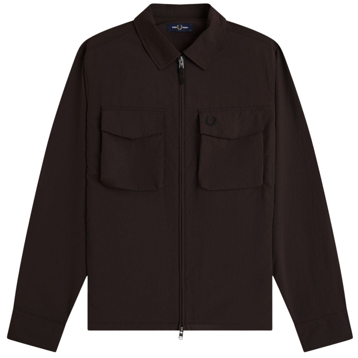 Fred Perry Ripstop Pocket Overshirt - Rich Brown