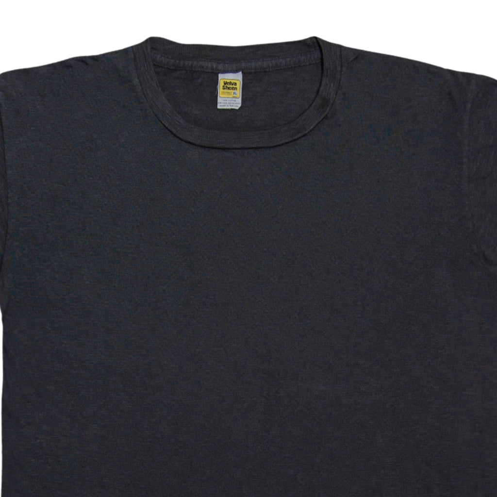 Velva Sheen Rolled Short Sleeve Crew Neck T-Shirt - Black