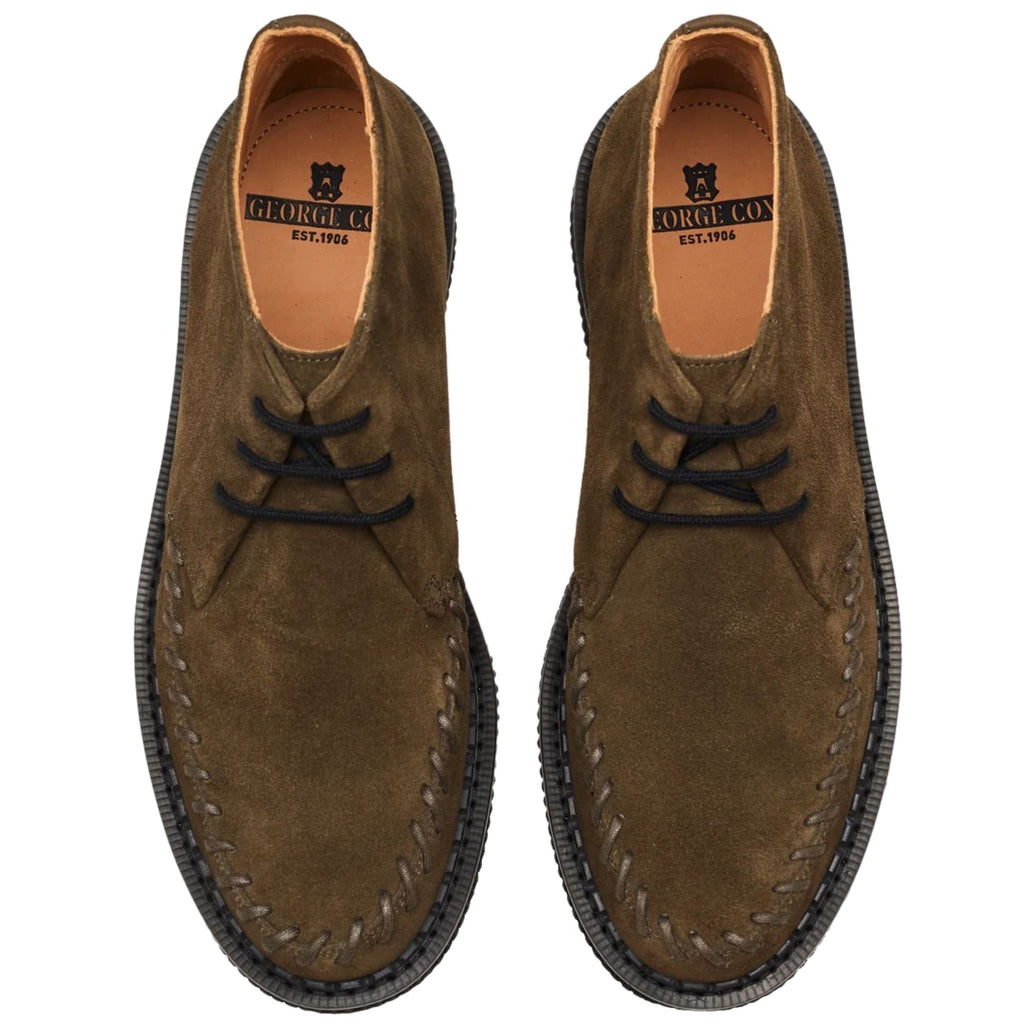 George Cox Dulley Chukka Shoes - Dark Green Suede