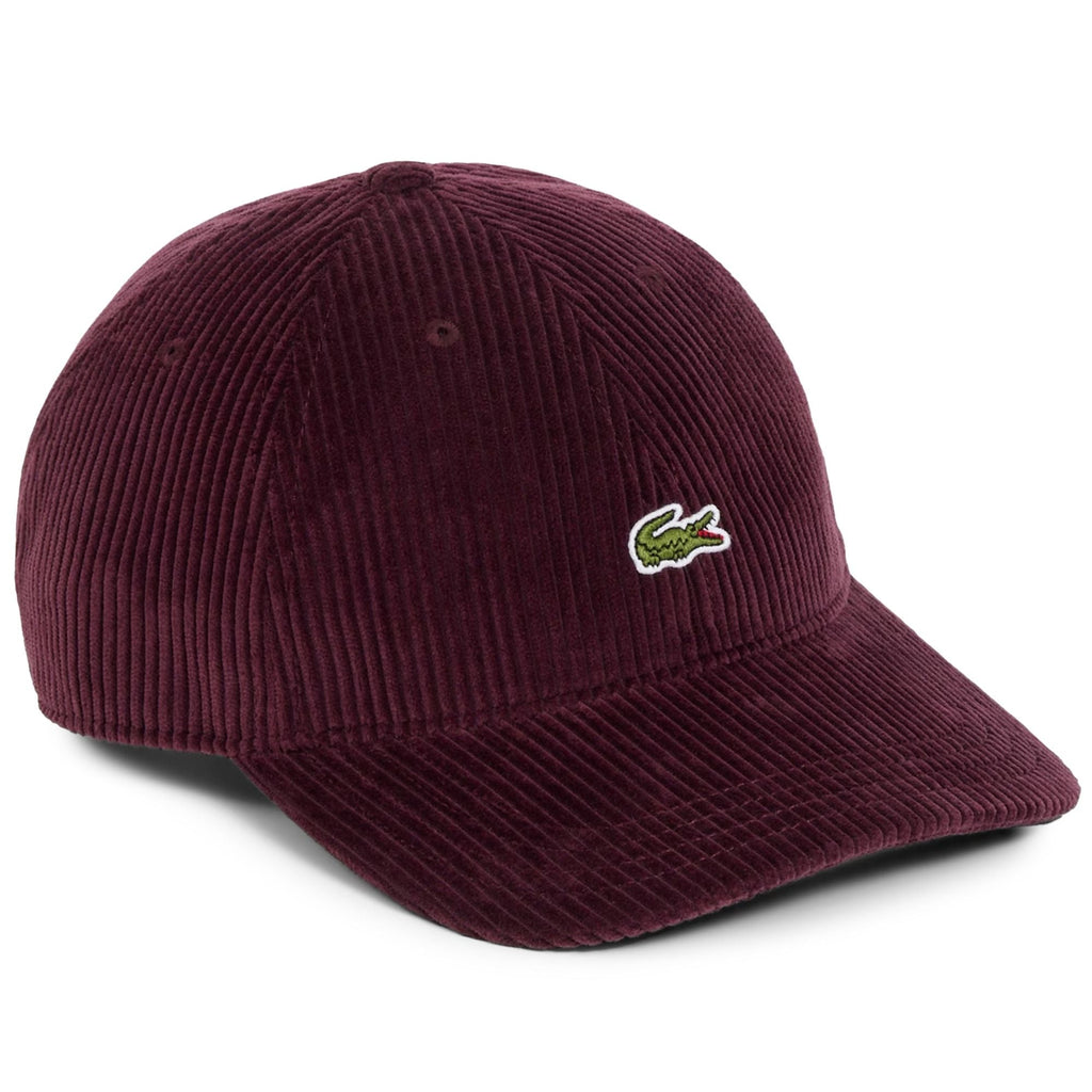 Lacoste Cotton Velour Cap - Dark Burgundy