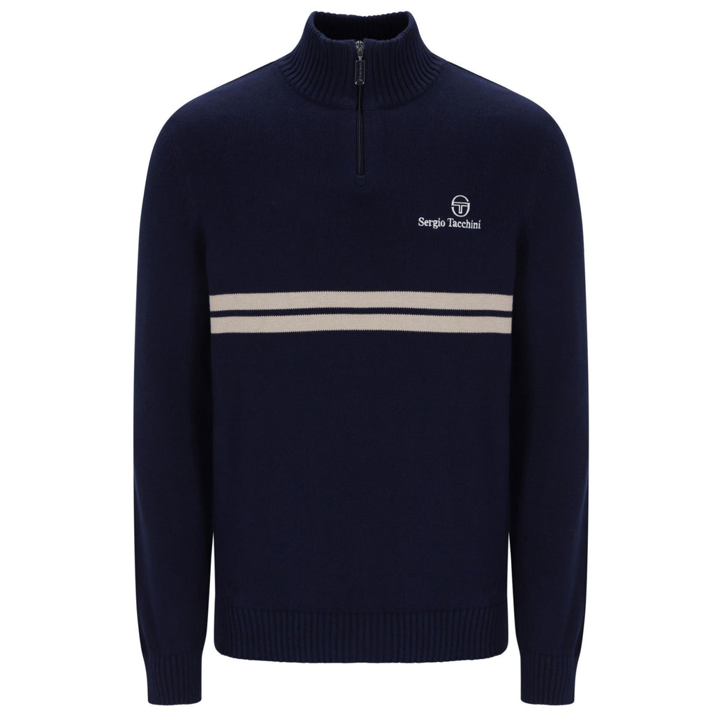 Sergio Tacchini New Dallas 1/4 Zip Knitted Top - Maritime Dallas/Peyote