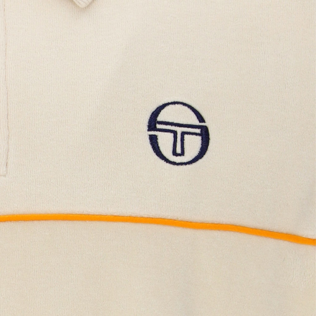Sergio Tacchini Cardona Velour Zip Polo Shirt - Sandshell