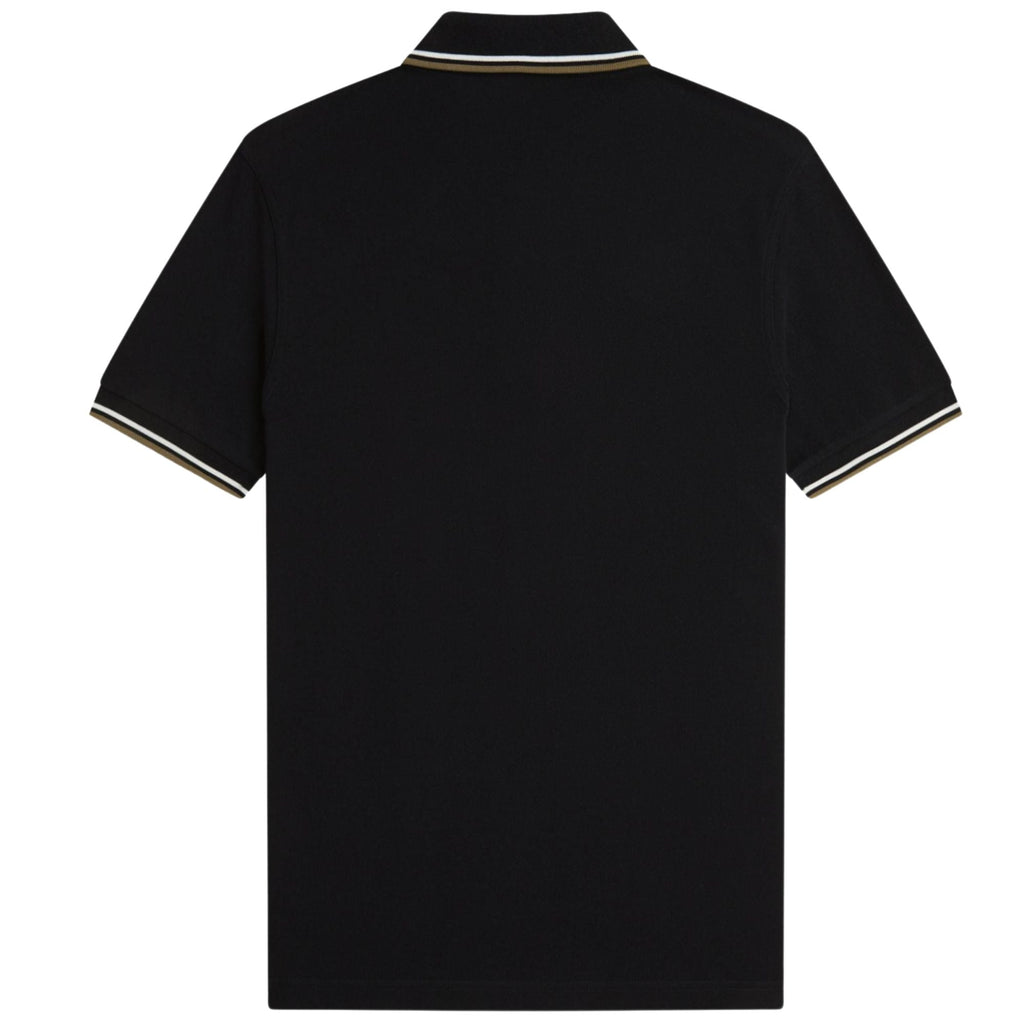Fred Perry M3600 Twin Tipped Polo - Black/Snow White/Bronze