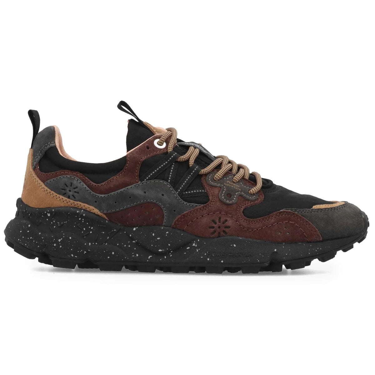 Flower Mountain Yamano 3 Man Trainers - Dark Grey/Black/Dark Brown