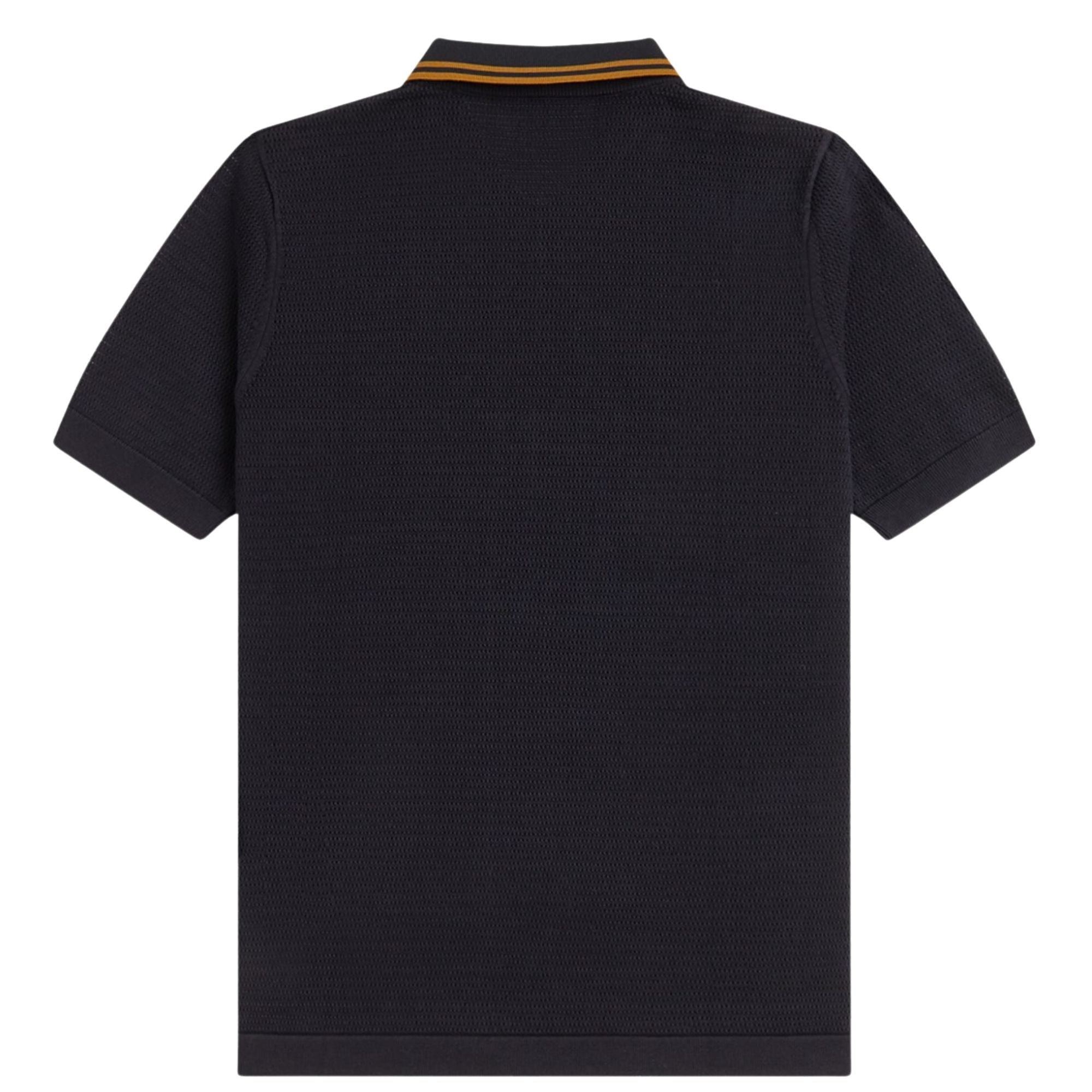 Fred Perry Pointelle Knitted Shirt - Black