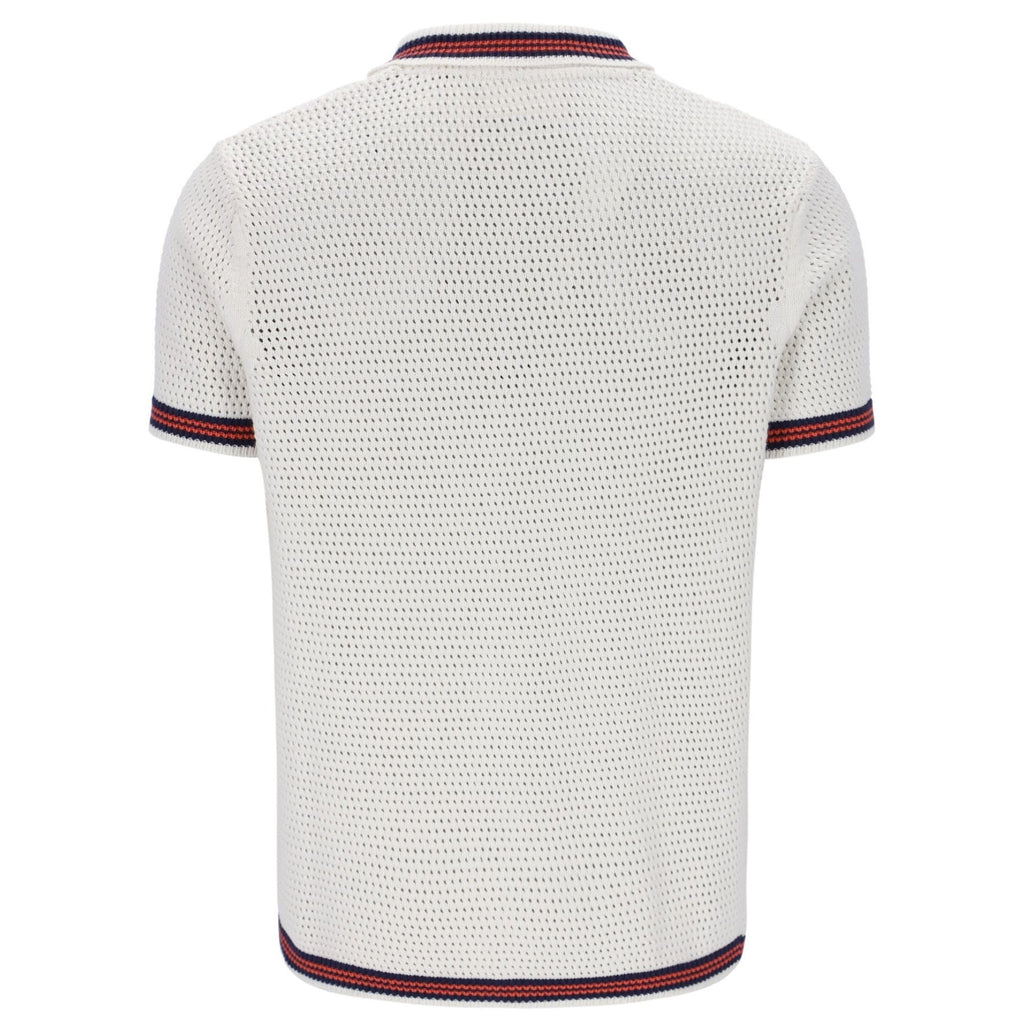 Fila Vintage Domenico Crochet Knitted Shirt - Gardenia