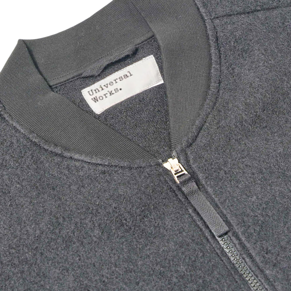 Universal Works Zip Waistcoat Wool Fleece - Grey Marl