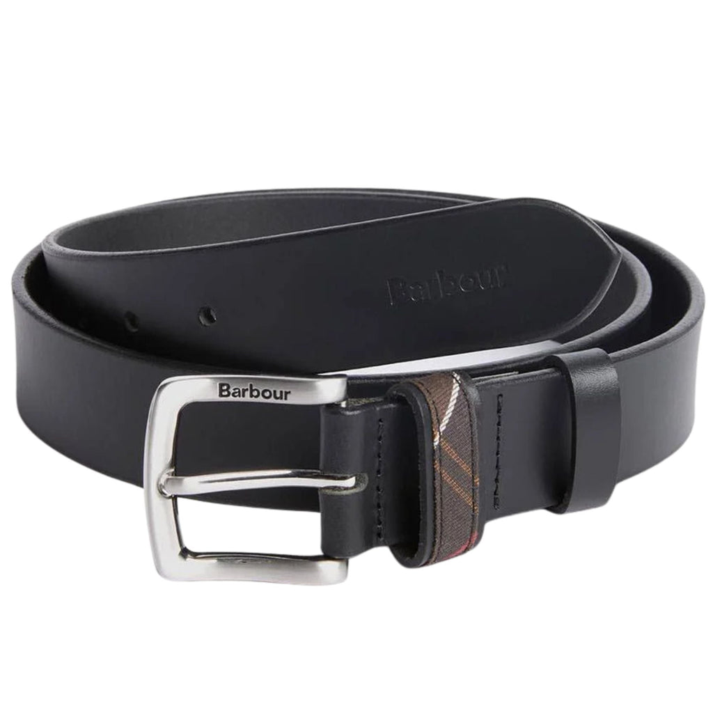 Barbour Esk Leather Belt - Black