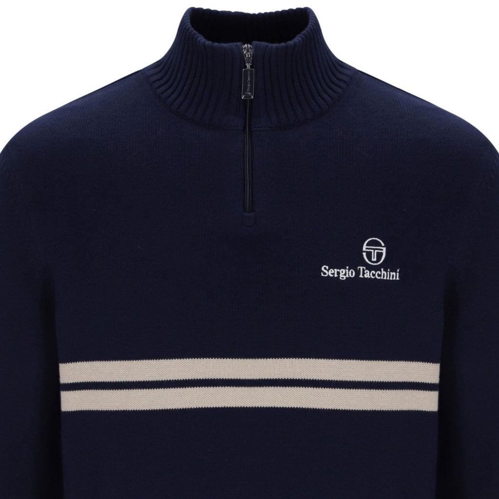 Sergio Tacchini New Dallas 1/4 Zip Knitted Top - Maritime Dallas/Peyote