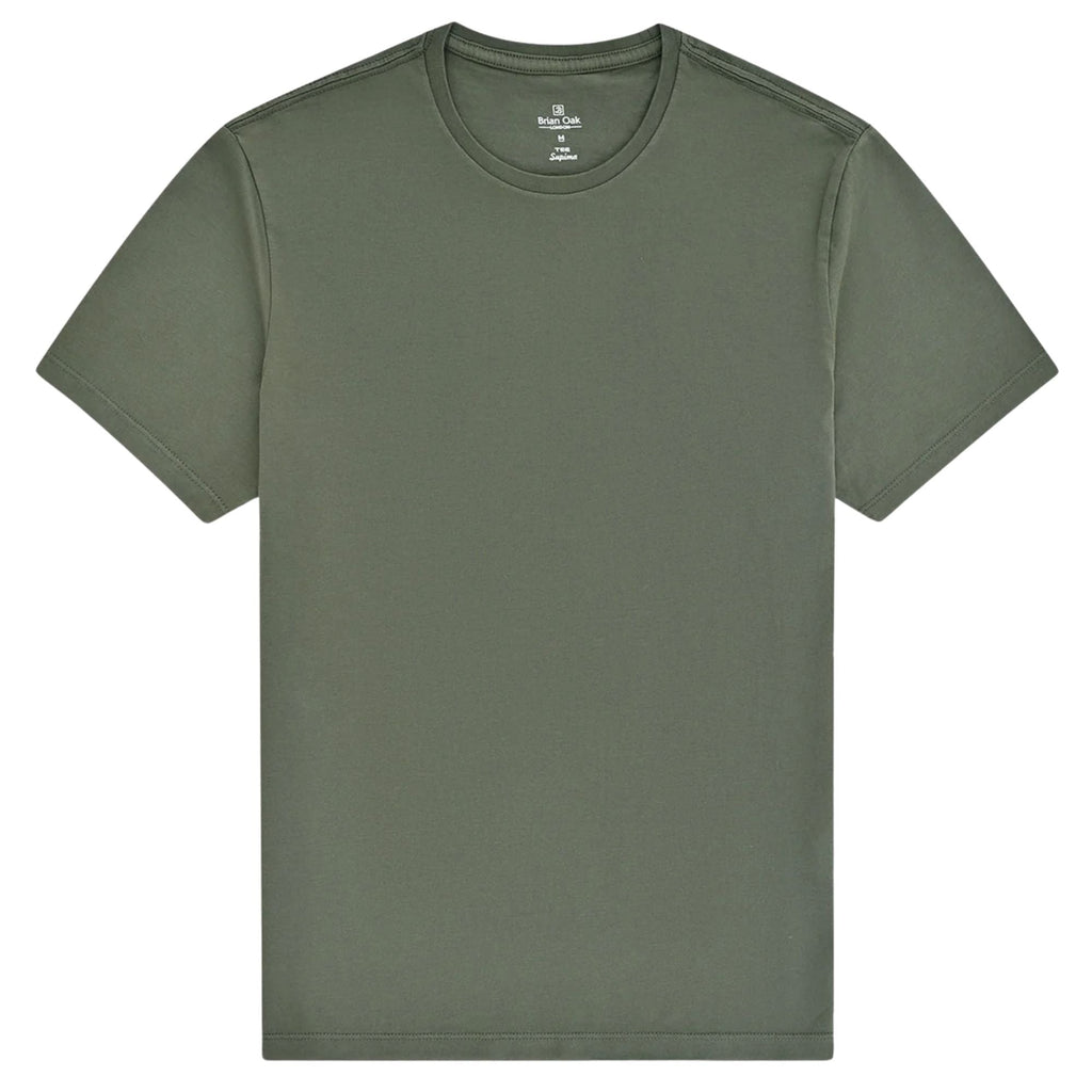 Stuarts London Brian Oak Pure Supima Cotton T-Shirt - Olive