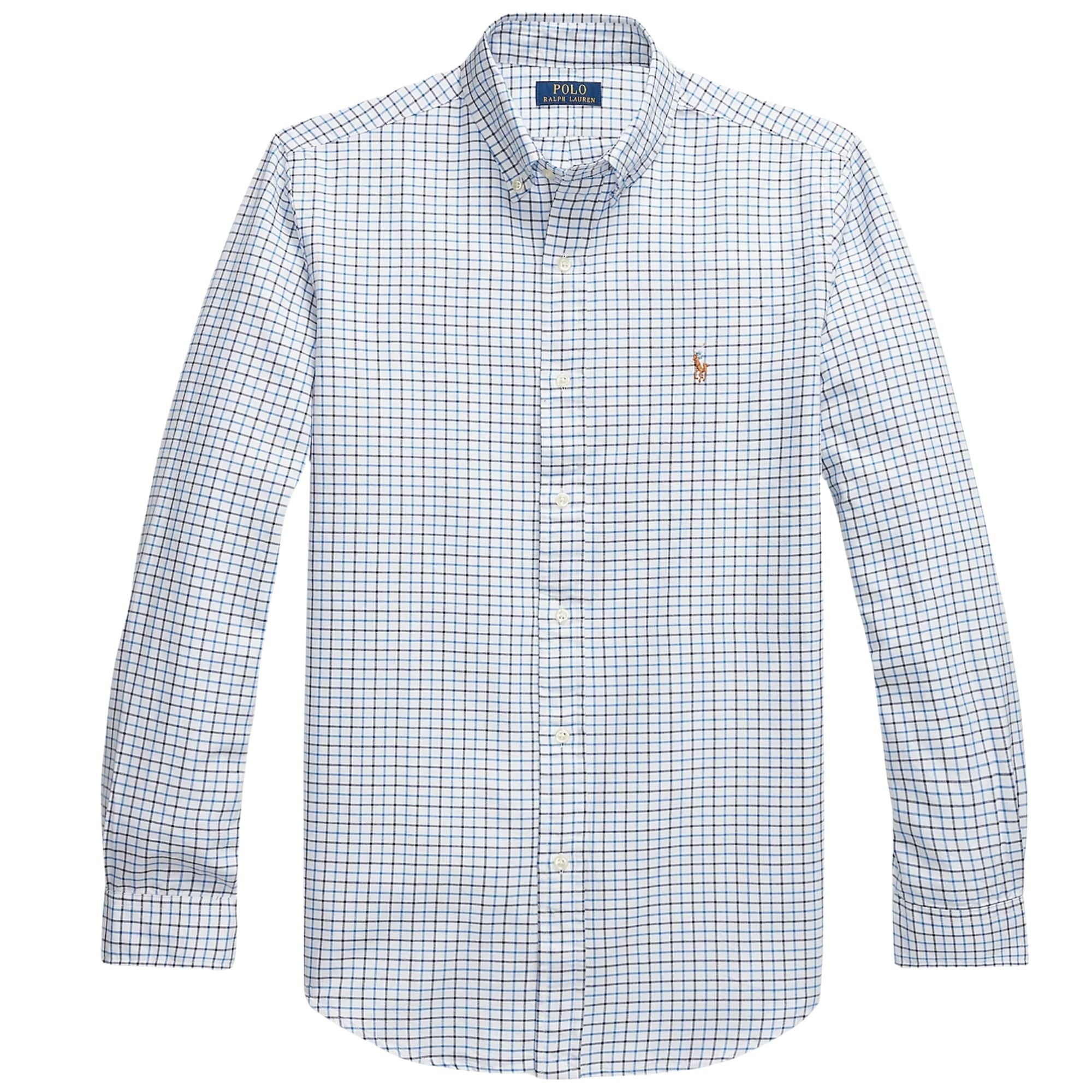 Polo Ralph Lauren Custom Fit Tattersall Oxford Shirt - White/Blue Multi