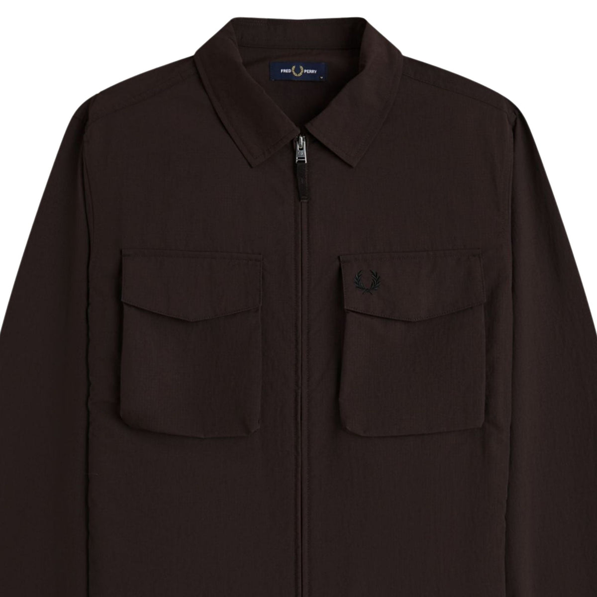 Fred Perry Ripstop Pocket Overshirt - Rich Brown