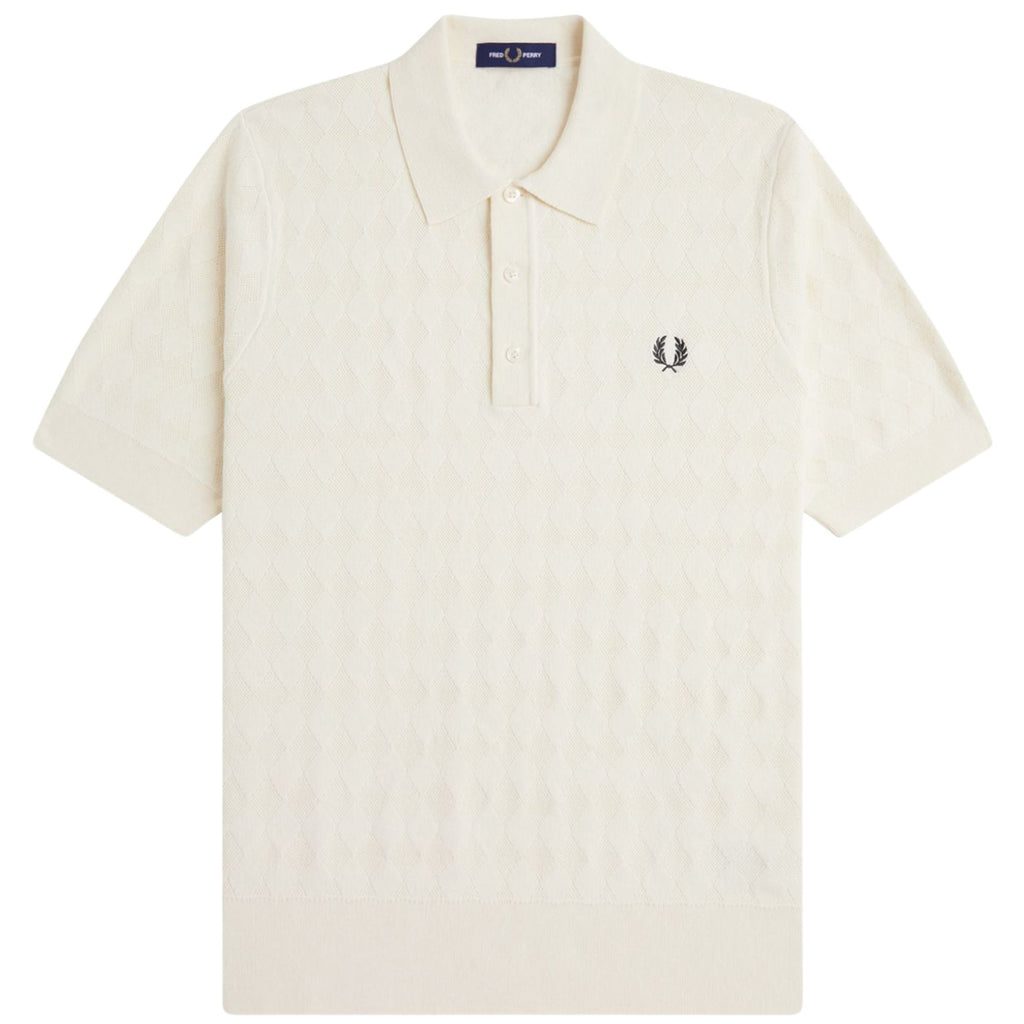 Fred Perry Pointelle Knitted Shirt - Ecru
