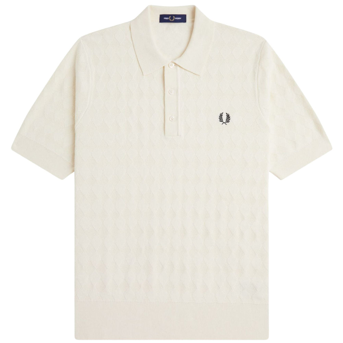 Fred Perry Pointelle Knitted Shirt - Ecru
