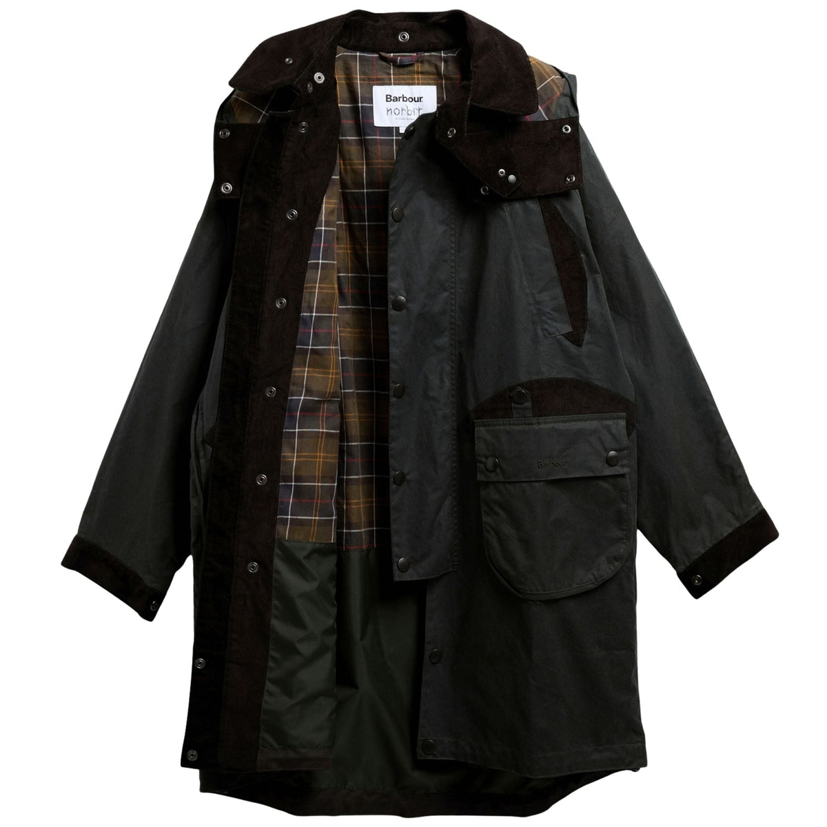 Barbour x Norbit Long Wax Jacket - Sage