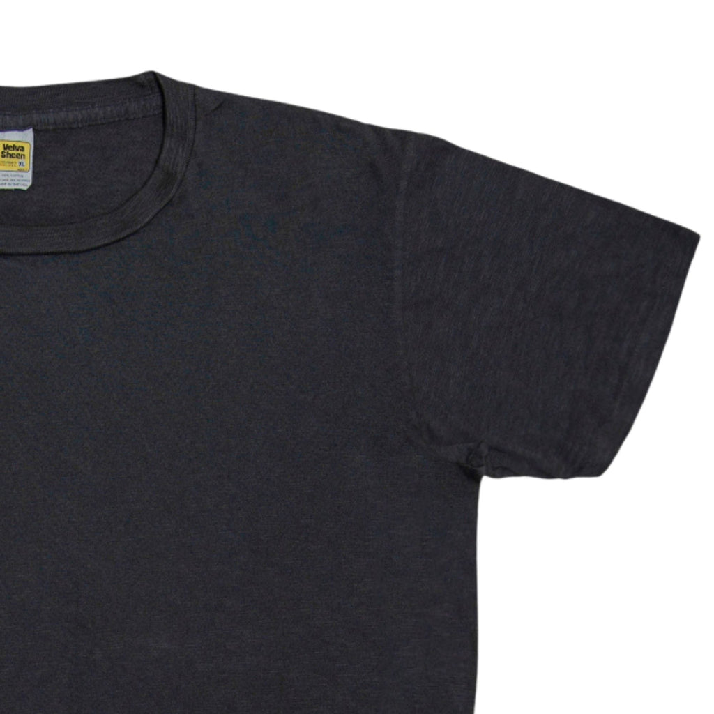 Velva Sheen Rolled Short Sleeve Crew Neck T-Shirt - Black