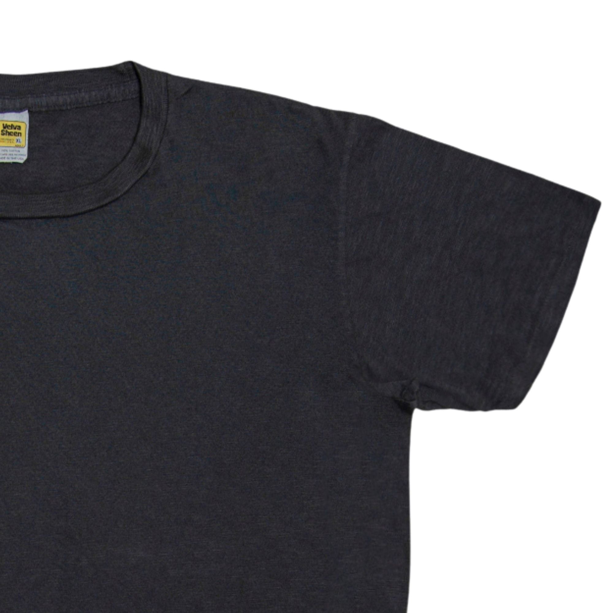 Velva Sheen Rolled Short Sleeve Crew Neck T-Shirt - Black
