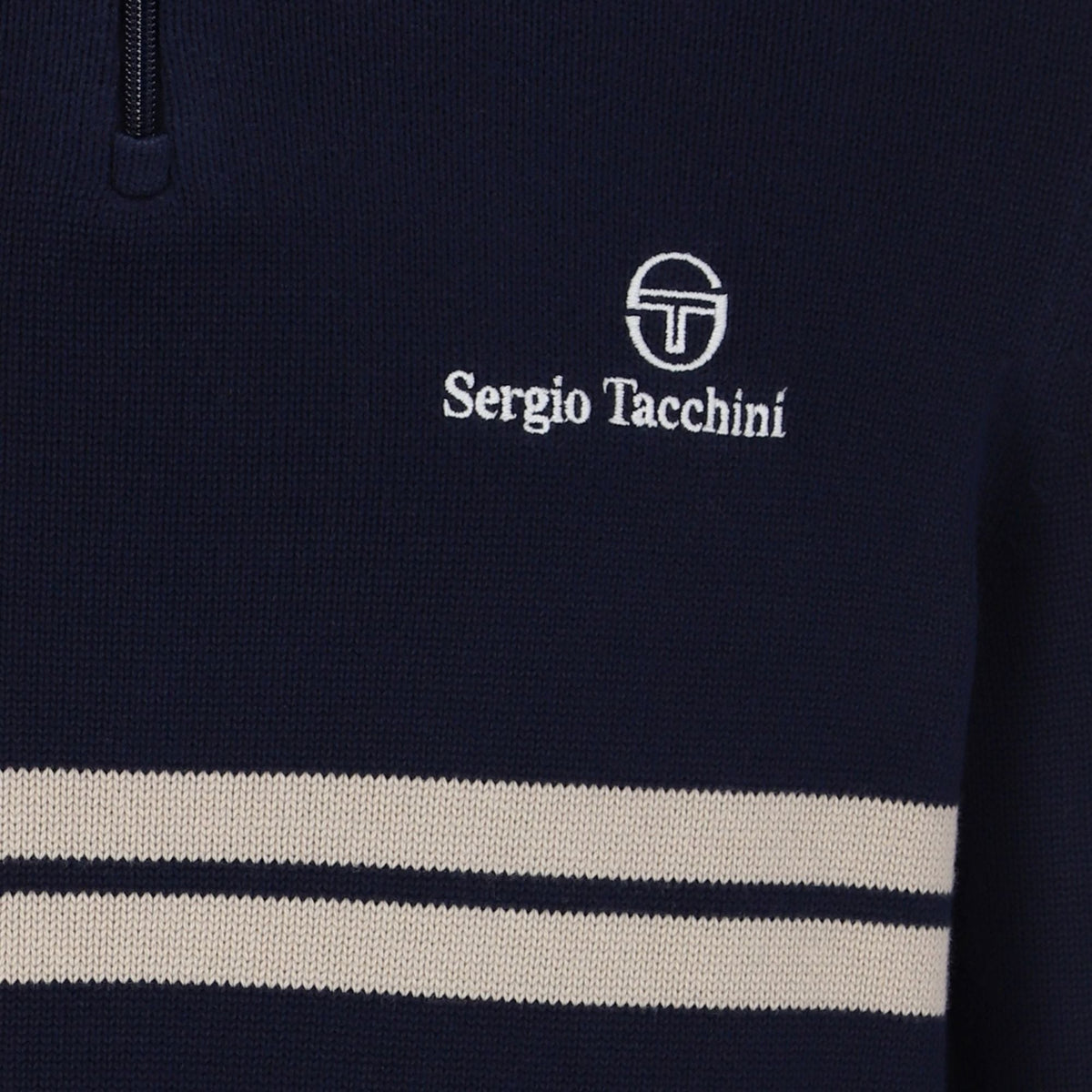 Sergio Tacchini New Dallas 1/4 Zip Knitted Top - Maritime Dallas/Peyote