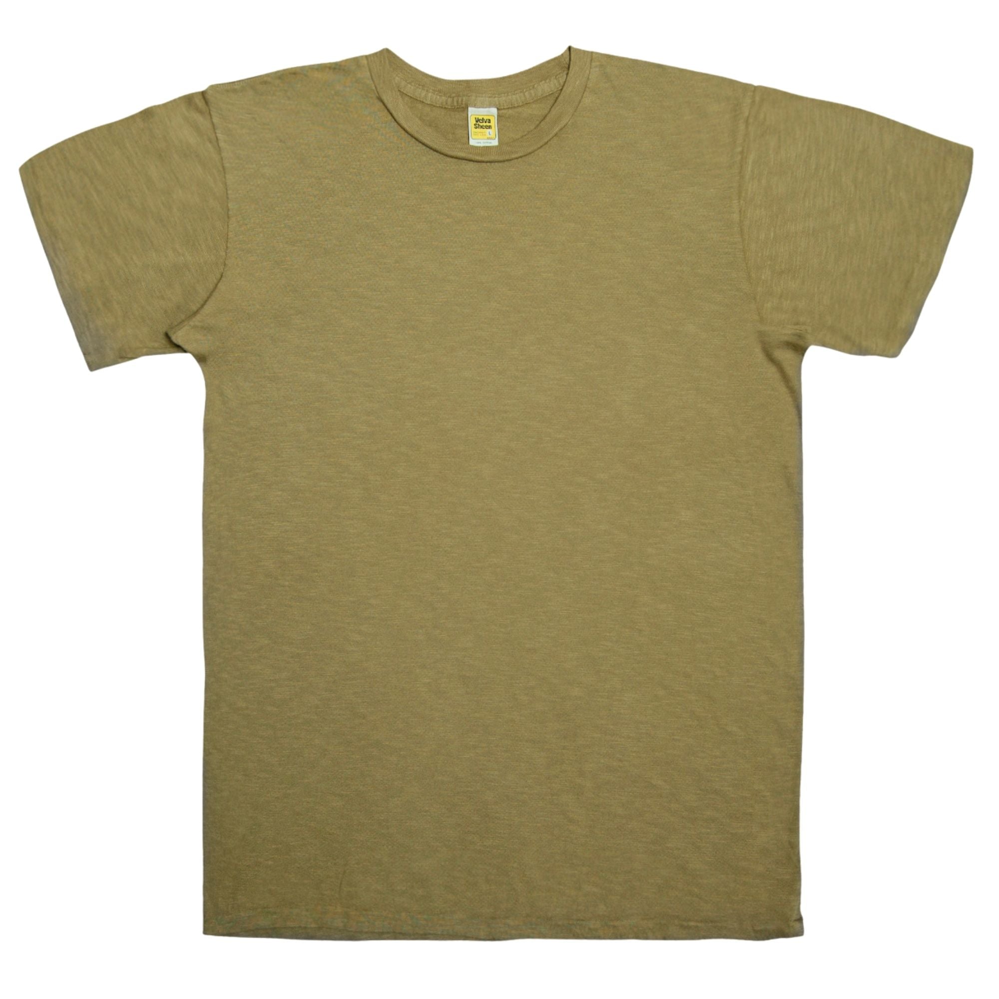 Velva Sheen Rolled Short Sleeve Crew Neck T-Shirt - Olive