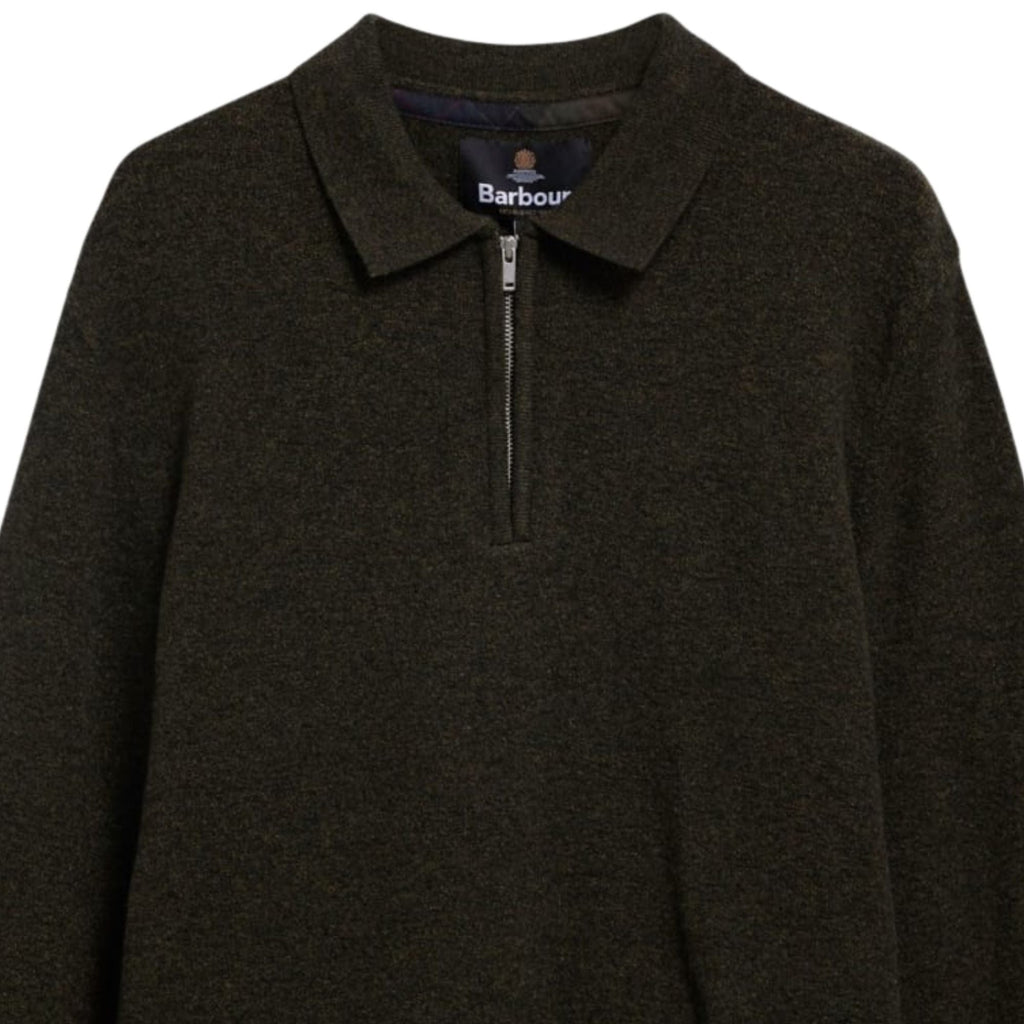 Barbour Bearsted Knitted Zip Polo Shirt - Sage