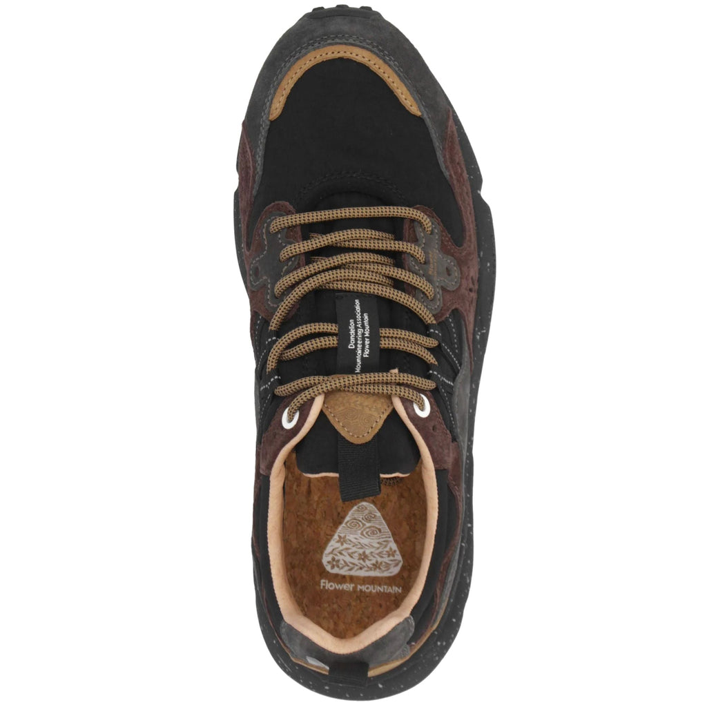 Flower Mountain Yamano 3 Man Trainers - Dark Grey/Black/Dark Brown