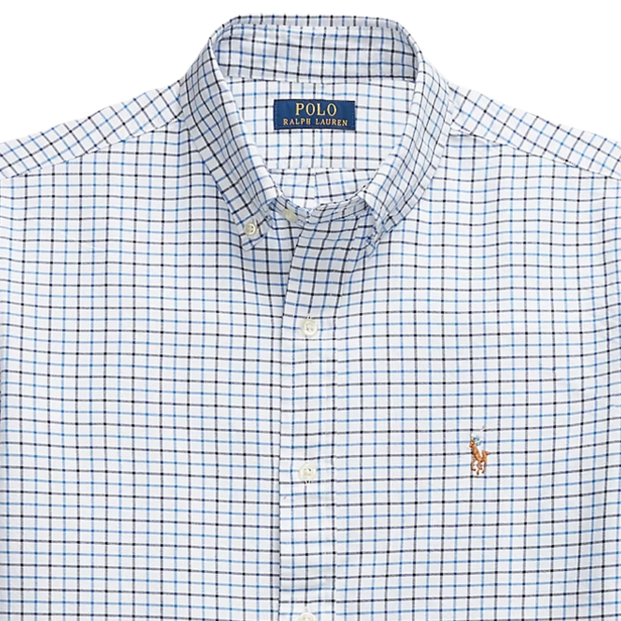 Polo Ralph Lauren Custom Fit Tattersall Oxford Shirt - White/Blue Multi
