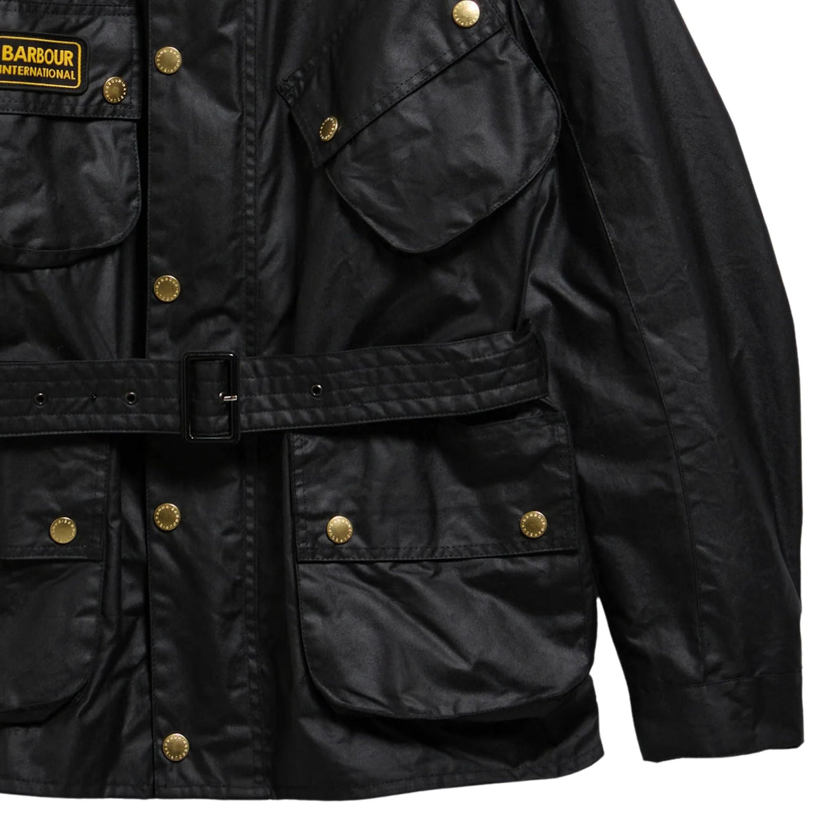 Barbour International Union Jack Wax Jacket - Black