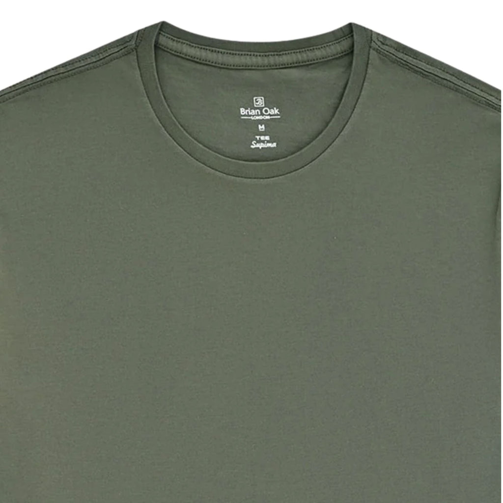Stuarts London Brian Oak Pure Supima Cotton T-Shirt - Olive