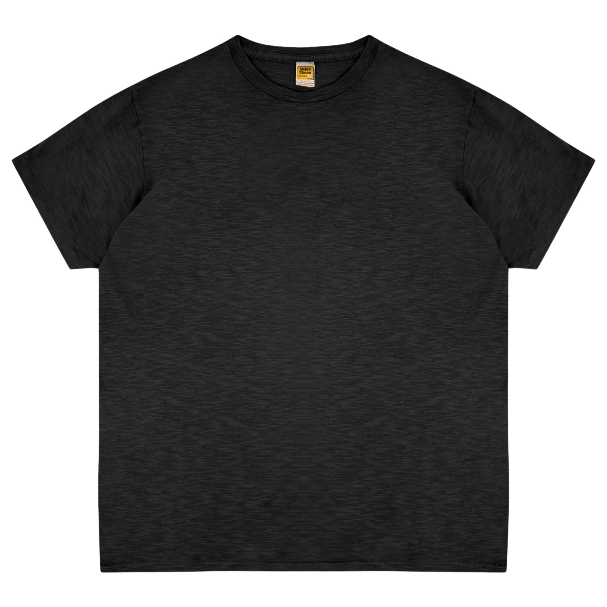 Velva Sheen Rolled Short Sleeve Crew Neck T-Shirt - Black